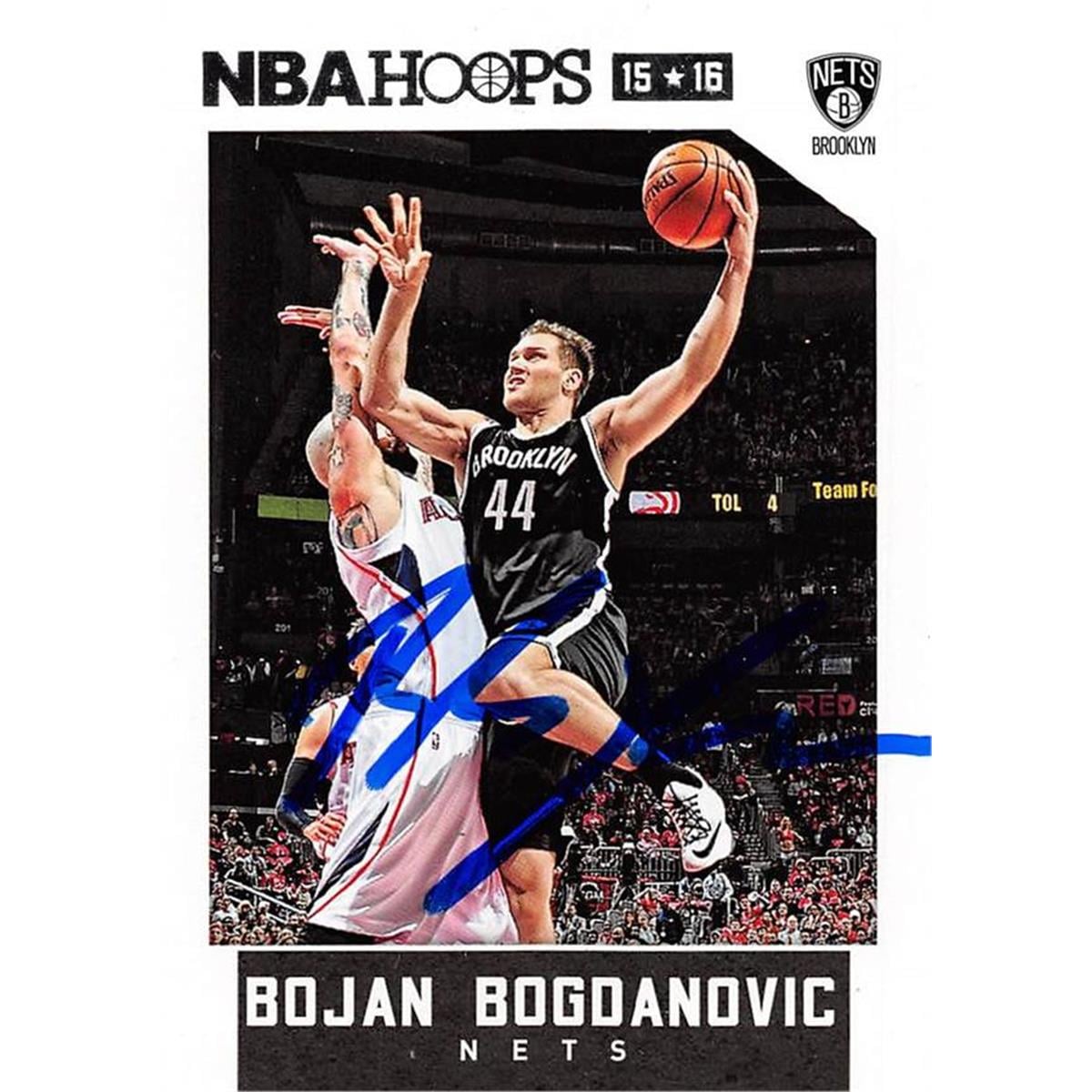 466007 Bojan Bogdanovic Autographed Basketball Card, Brooklyn Nets - 2015 Panini Hoops No.245