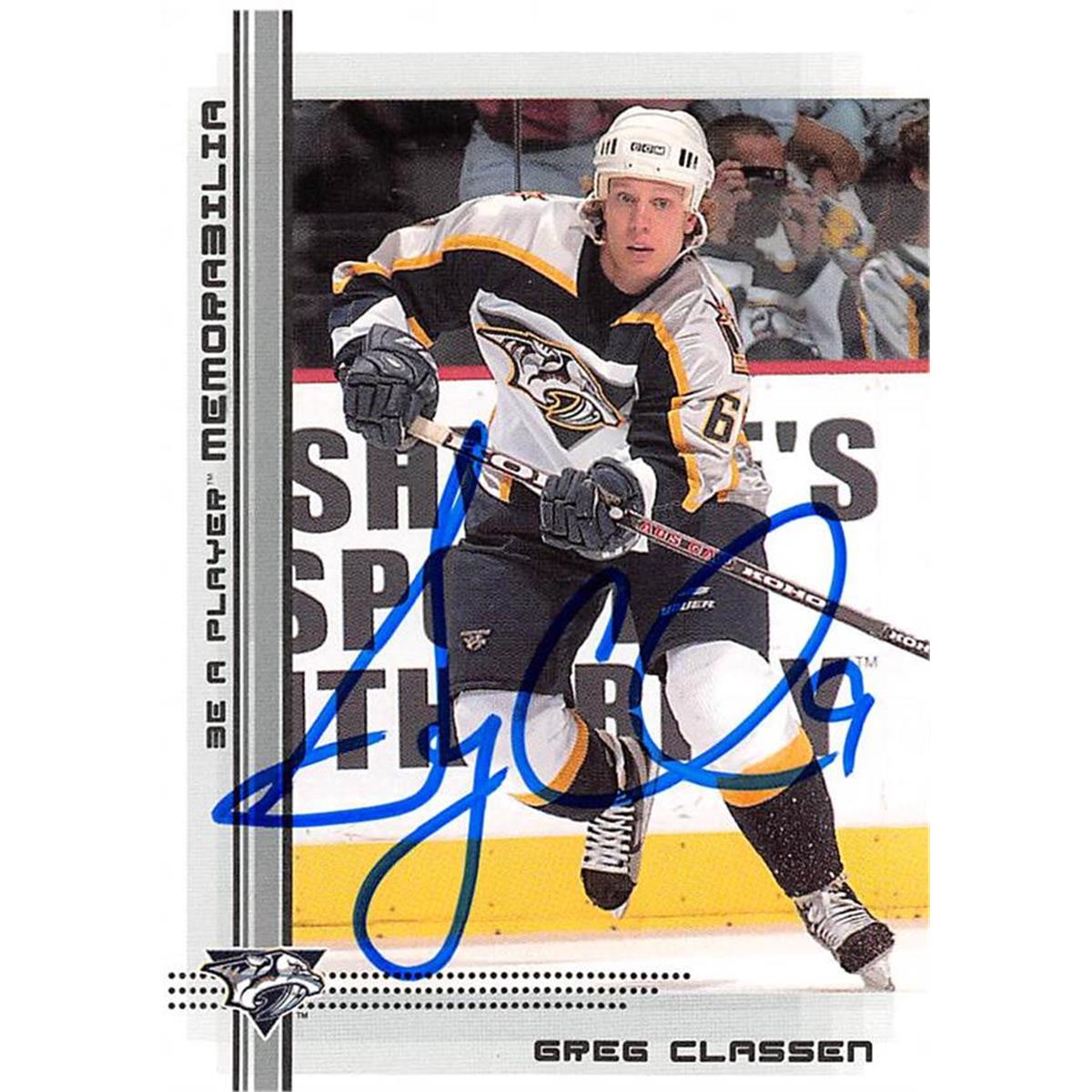 466115 Greg Classen Autographed Hockey Card, Nashville Predators - 2000 BAP No.442