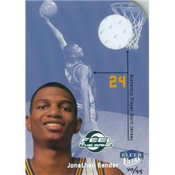 466291 Jonathan Bender Player Worn Jersey Patch Basketball Card, Indiana Pacers - 1999 Fleer Feel the Game No.3FG