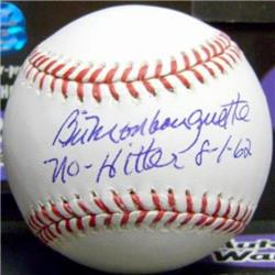 486952 Bill Monbouquette Autographed Baseball - Inscribed No Hitter 8 1 62 OMLB Boston Red Sox 1962 All Star