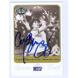 486865 Carol Blazejowski Autographed Basketball Card - Montclair State Red Hawks MSU WNBA Hall of Fame 2001 Fleer Greats No.76