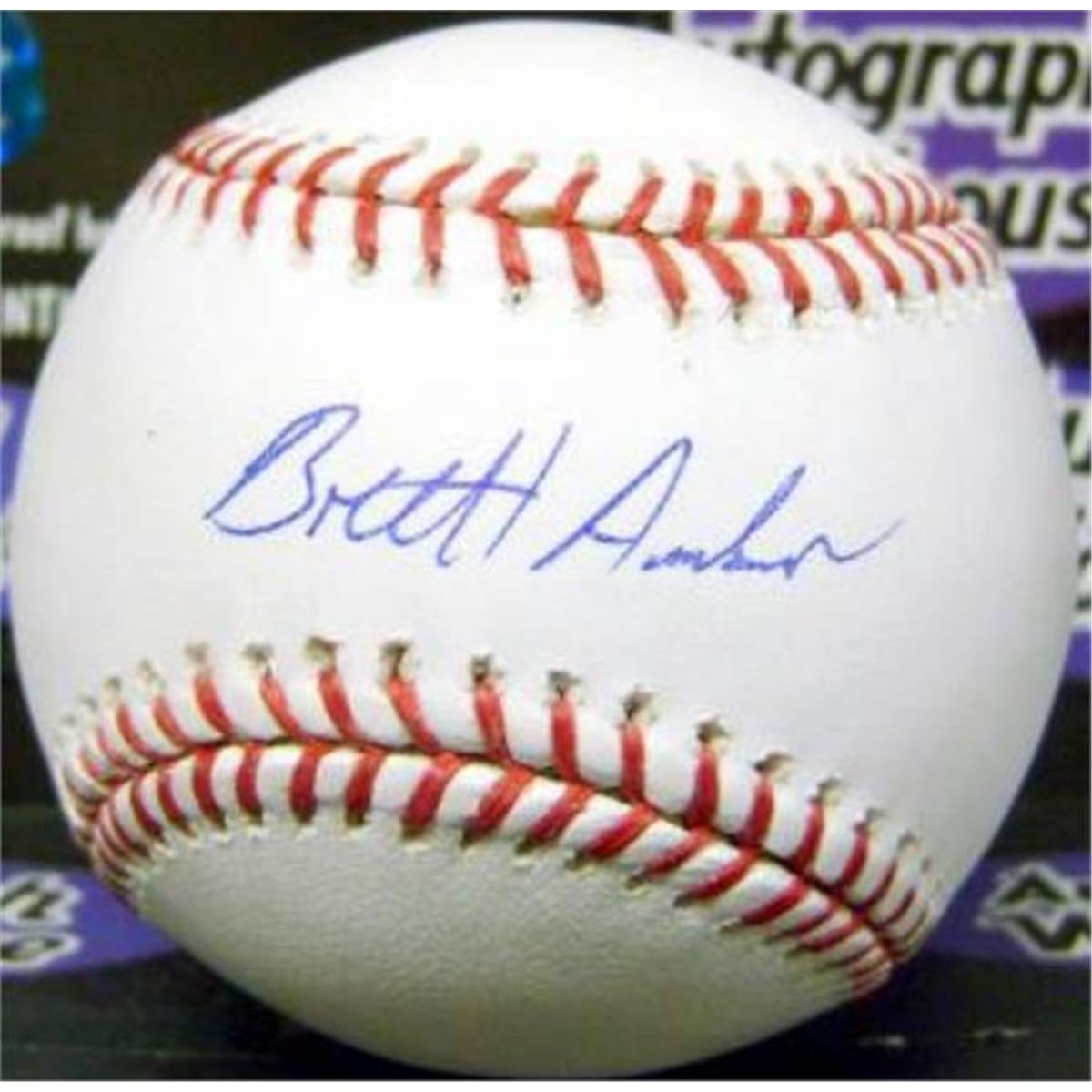 486873 Brett Anderson Autographed Baseball - OMLB Oakland Athletics 2018 Pitcher
