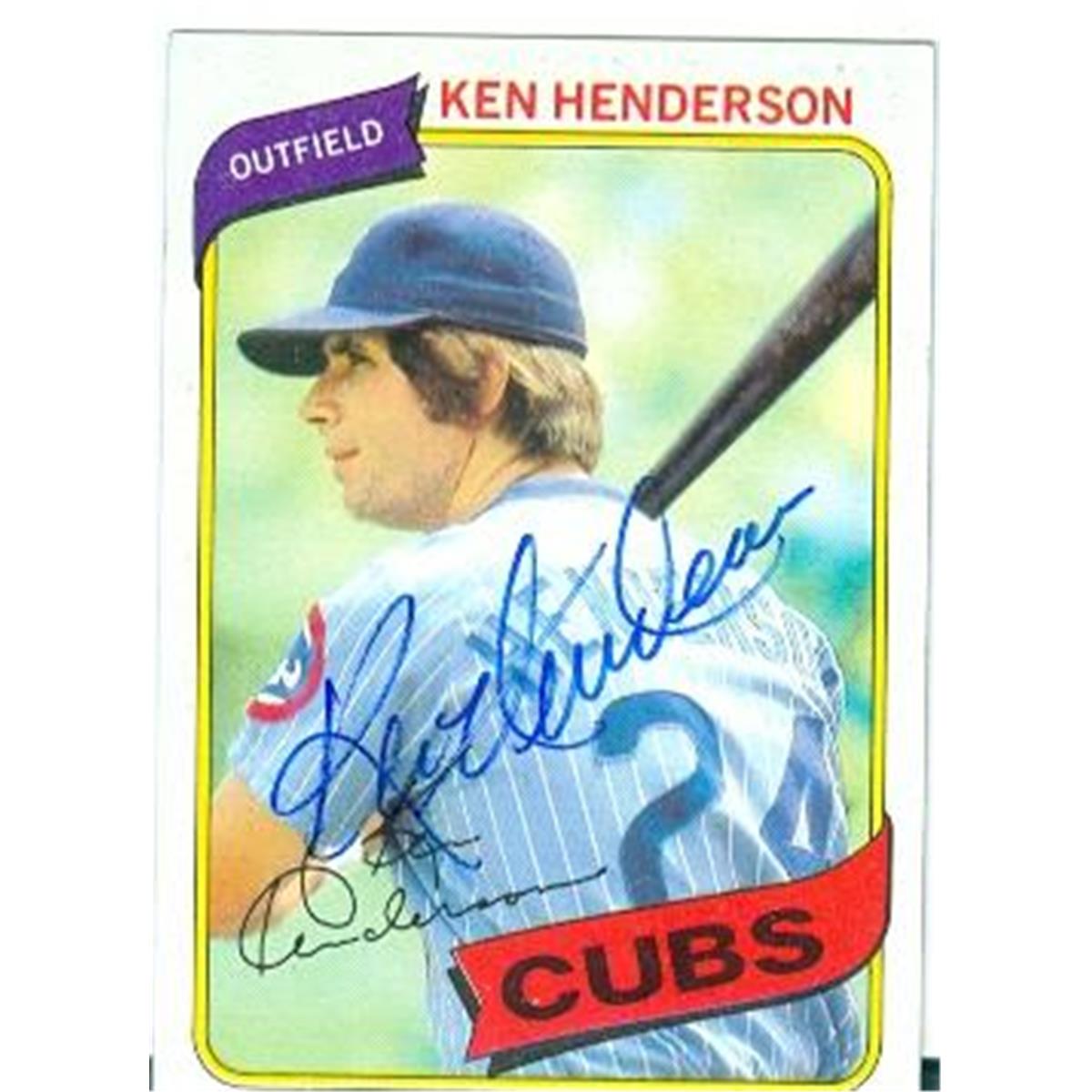 Picture of Autograph Warehouse 158424 Ken Henderson Autographed Baseball Card - Chicago Cubs 1980 Topps No.523