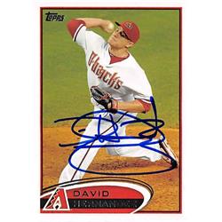 538648 David Hernandez Autographed Baseball Card - Arizona Diamondbacks 2012 Topps No.101