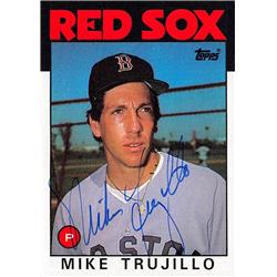 538738 Mike Trujillo Autographed Baseball Card - Boston Red Sox, 67 1986 Topps No.687