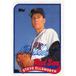 538743 Steve Ellsworth Autographed Baseball Card - Boston Red Sox, 67 1989 Topps No.299