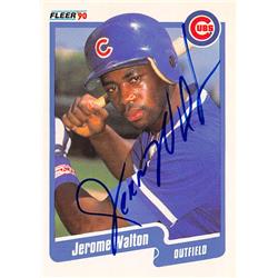 538802 Jerome Walton Autographed Baseball Card - Chicago Cubs, 67 1990 Fleer No.44