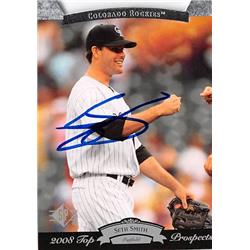 538934 Seth Smith Autographed Baseball Card - Colorado Rockies 2008 Upper Deck Prospects No.208