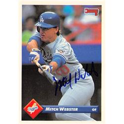 539041 Mitch Webster Autographed Baseball Card - Los Angeles Dodgers, 67 1993 Donruss No.62