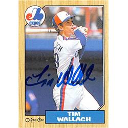 539116 Tim Wallach Autographed Baseball Card - Montreal Expos 1987 O-Pee-Chee No.55