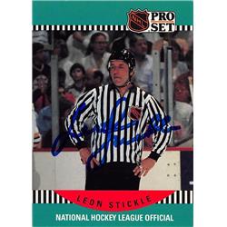 Picture of Autograph Warehouse 560142 Ron Finn Autographed Hockey Card - NHL Referee&#44; 67 1990 Pro Set No.685