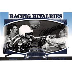 560303 Bobby Allison & Cale Yarborough Fight Autographed Trading Card 2007 Press Pass No.B64 Racing Rivalries NASCAR