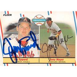 517017 Jim Eppard, Joey Meyer Autographed Baseball Card 1988 Fleer No.645 Prospects - Brewers & Angels