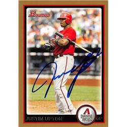 527320 Justin Upton Autographed Baseball Card - Arizona Diamondbacks 2010 Bowman No.100
