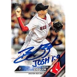 527383 Brad Ziegler Autographed Baseball Card - Boston Red Sox 2016 Topps No.US127