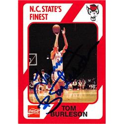 527679 Tom Burleson Autographed Basketball Card - North Carolina State 1989 Collegiate Collection Coca Cola No.32 -  Autograph Warehouse