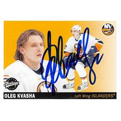 Picture of Autograph Warehouse 528249 Oleg Kvasha Autographed Hockey Card - New York Islanders&#44; SC 2002 Upper Deck Vintage No.159