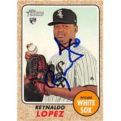527408 Reynaldo Lopez Autographed Baseball Card - Chicago White Sox 2017 Topps Heritage Rookie No.529