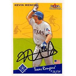 527603 Kevin Mench Autographed Baseball Card - Texas Rangers 2002 Fleer Tradition No.U154