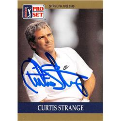 Curtis Strange Autographed Trading Card - Golf, PGA Tour & Wake Forest, SC 1990 Pro Set No.60