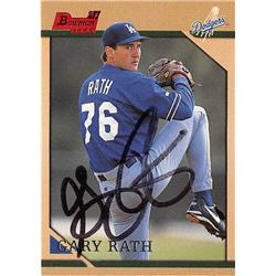 539019 Gary Rath Autographed Baseball Card - Los Angeles Dodgers 1996 Bowman 1st Rookie No.290