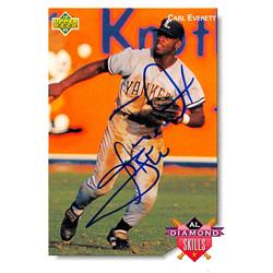 539213 Carl Everett Autographed Baseball Card - New York Yankees, 67 1992 Upper Deck Diamond Skills No.56