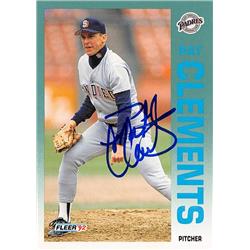 539353 Pat Clements Autographed Baseball Card - San Diego Padres, 67 1992 Fleer No.602