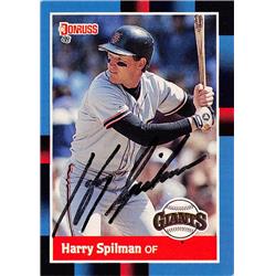539380 Harry Spilman Autographed Baseball Card - San Francisco Giants, 67 1988 Donruss No.607