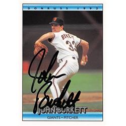 539391 John Burkett Autographed Baseball Card - San Francisco Giants, 67 1992 Donruss No.257