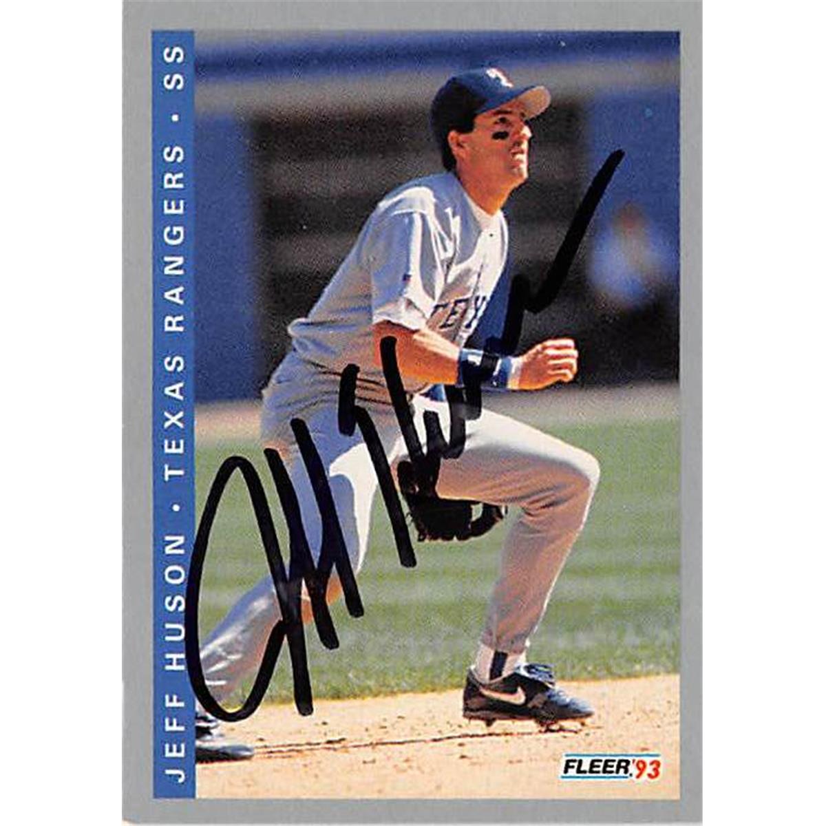 539456 Jeff Huson Autographed Baseball Card - Texas Rangers 1993 Fleer No.324