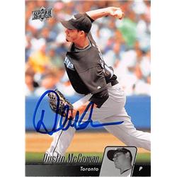 539488 Dustin McGowan Autographed Baseball Card - Toronto Blue Jays 2010 Upper Deck No.523