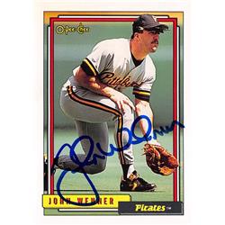 559960 John Wehner Autographed Baseball Card - Pittsburgh Pirates, 67 1992 O-Pee-Chee No.282