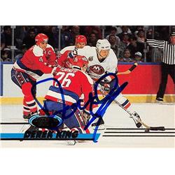 Picture of Autograph Warehouse 528037 Derek King Autographed Hockey Card - New York Islanders&#44; SC 1993 Topps Stadium Club No.215