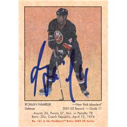 Picture of Autograph Warehouse 528223 Roman Hamrlik Autographed Hockey Card - New York Islanders&#44; SC 2003 Parkhurst No.161