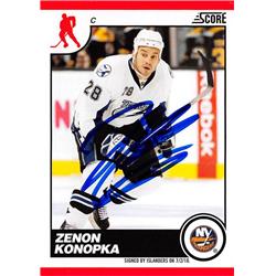 Picture of Autograph Warehouse 528262 Zenon Konopka Autographed Hockey Card - New York Islanders&#44; SC 2010 Score No.314