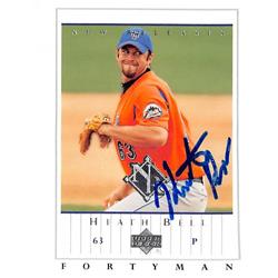 528324 Heath Bell Autographed Baseball Card - New York Mets 2003 Upper Deck Forty Man No.936 Rookie