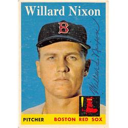 538730 Willard Nixon Autographed Baseball Card - Boston Red Sox, 67 1958 Topps No.395