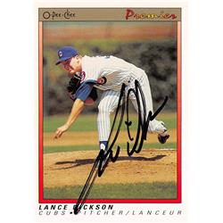 538793 Lance Erickson Autographed Baseball Card - Chicago Cubs, 67 1991 O-Pee-Chee Premier No.35