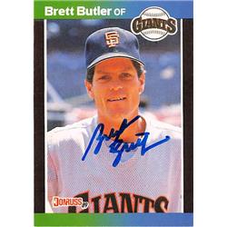 538828 Brett Butler Autographed Baseball Card - San Francisco Giants 1989 Donruss No.217