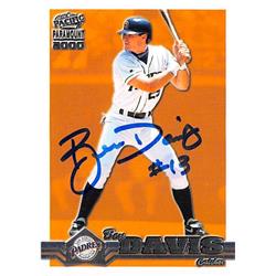539328 Ben Davis Autographed Baseball Card - San Diego Padres 2000 Pacific Paramount No.202
