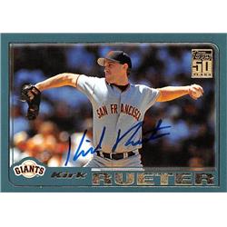 538817 Kirk Rueter Autographed Baseball Card - San Francisco Giants 2000 Topps No.107