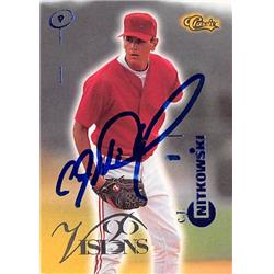 538866 C.J. Nitkowski Autographed Baseball Card - Cincinnati Reds 1996 Classic Visions Rookie No.100
