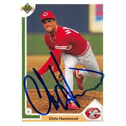 538884 Chris Hammond Autographed Baseball Card - Cincinnati Reds, 67 1991 Upper Deck No.748