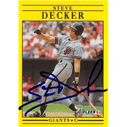 539386 Steve Decker Autographed Baseball Card - San Francisco Giants, 67 1991 Fleer No.260