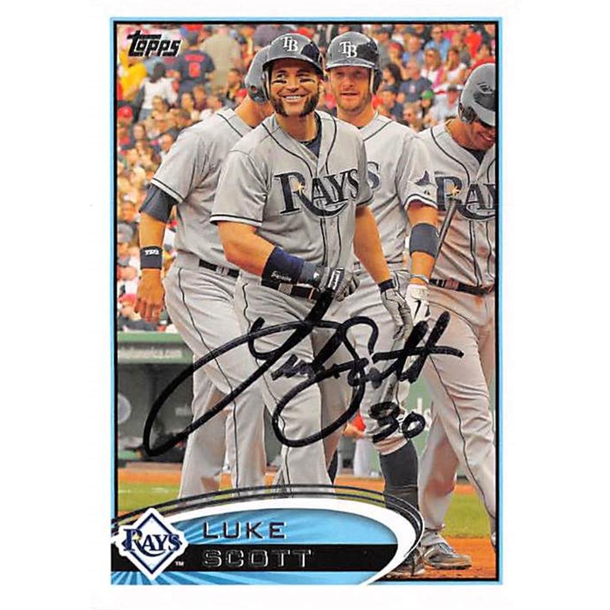 539453 Luke Scott Autographed Baseball Card - Tampa Bay Rays 2012 Topps No.US239