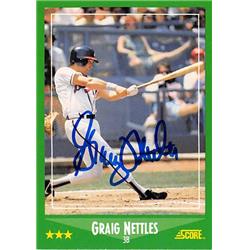 527339 Graig Nettles Autographed Baseball Card - Atlanta Braves 1988 Score No.440