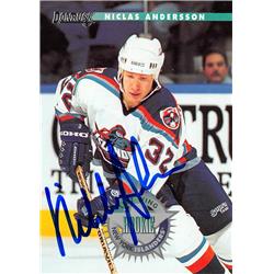Picture of Autograph Warehouse 528050 Niclas Andersson Autographed Hockey Card - New York Islanders&#44; SC 1996 Donruss Rookie No.214