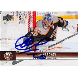 Picture of Autograph Warehouse 528086 Evgeni Nabokov Autographed Hockey Card - New York Islanders&#44; SC 2012 Upper Deck No.114