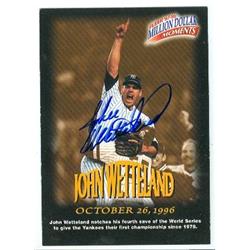 Picture of Autograph Warehouse 119927 John Wetteland Autographed Baseball Card - New York Yankees 1998 Fleer No.40 1996 World Series