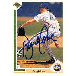 517083 David Cone Autographed Baseball Card - New York Mets 1991 Upper Deck No.366